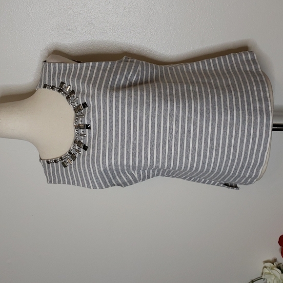 NEW J. Crew Stripes Top Jewel Neckline Sleeveless Casual Preppy Summer Vacation - Picture 4 of 11